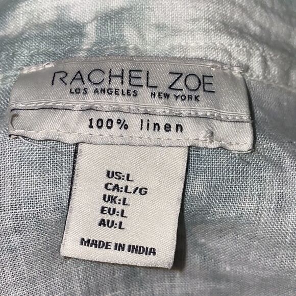 RACHEL ZOE 100% Linen Long Sleeve Blouse-L - Picture 4 of 5